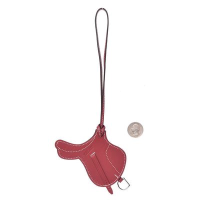 Hermes Swift Paddock Selle Horse Saddle Bag Charm Rouge Grenat 3 of 8