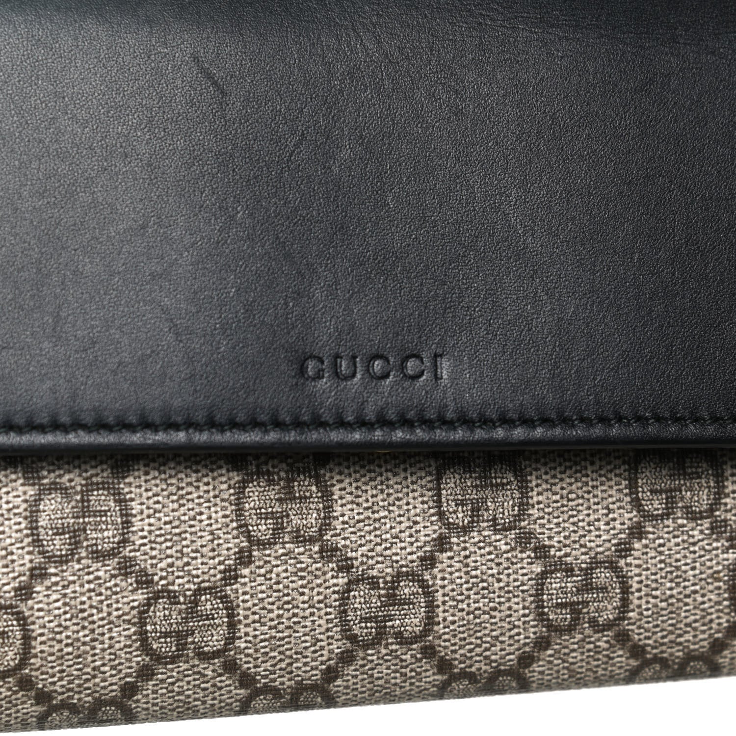 Gucci Calfskin GG Supreme Monogram Continental Wallet Black 6 of 12