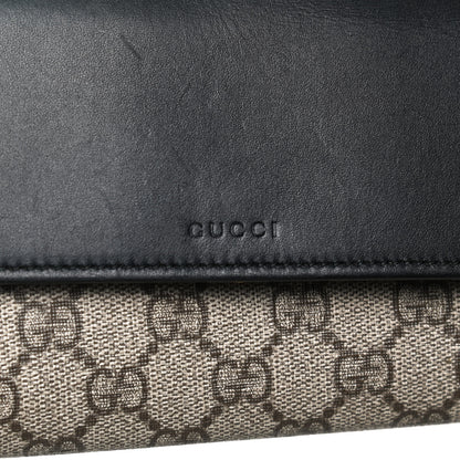 Gucci Calfskin GG Supreme Monogram Continental Wallet Black 6 of 12