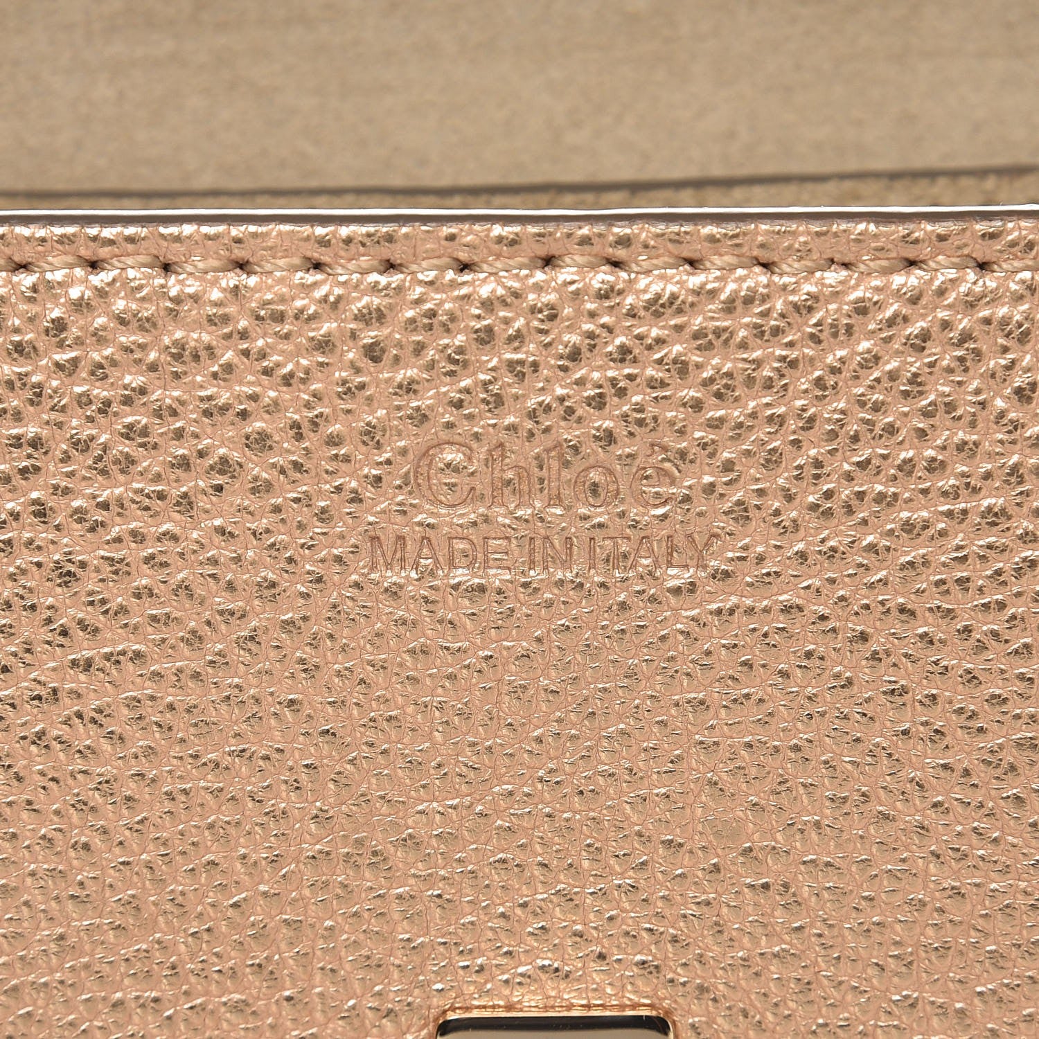 Chloe Metallic Grained Goatskin Nano Drew Shoulder Bag Abstract Gold 7 of 8