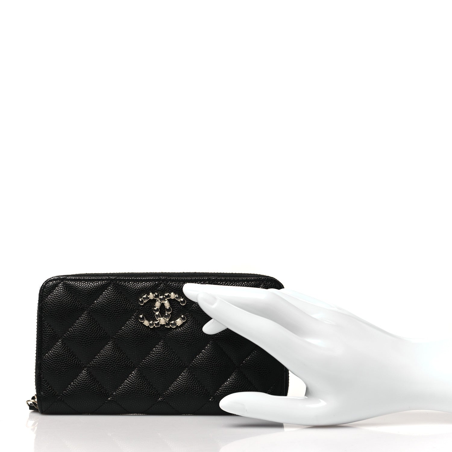 Chanel Caviar Quilted Medium Zip Around Wallet Black 2 of 10