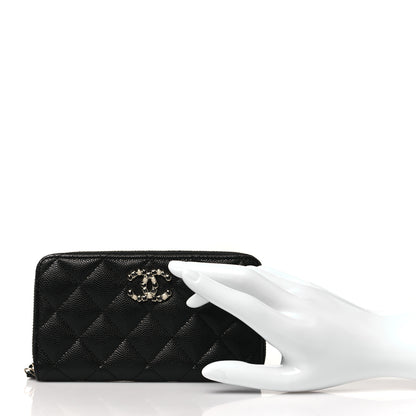 Chanel Caviar Quilted Medium Zip Around Wallet Black 2 of 10