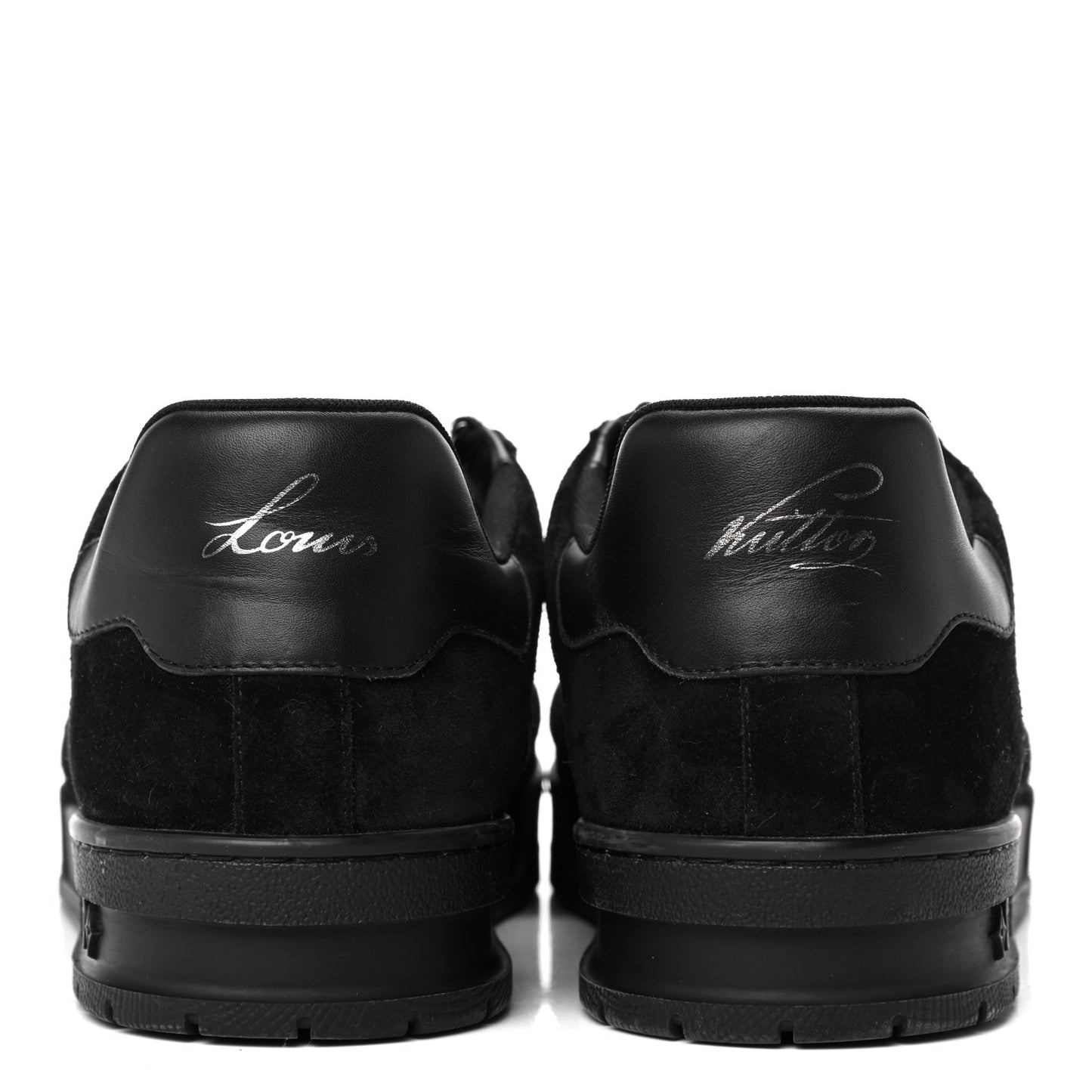Suede Mens LV Trainer Sneakers 8 Black
