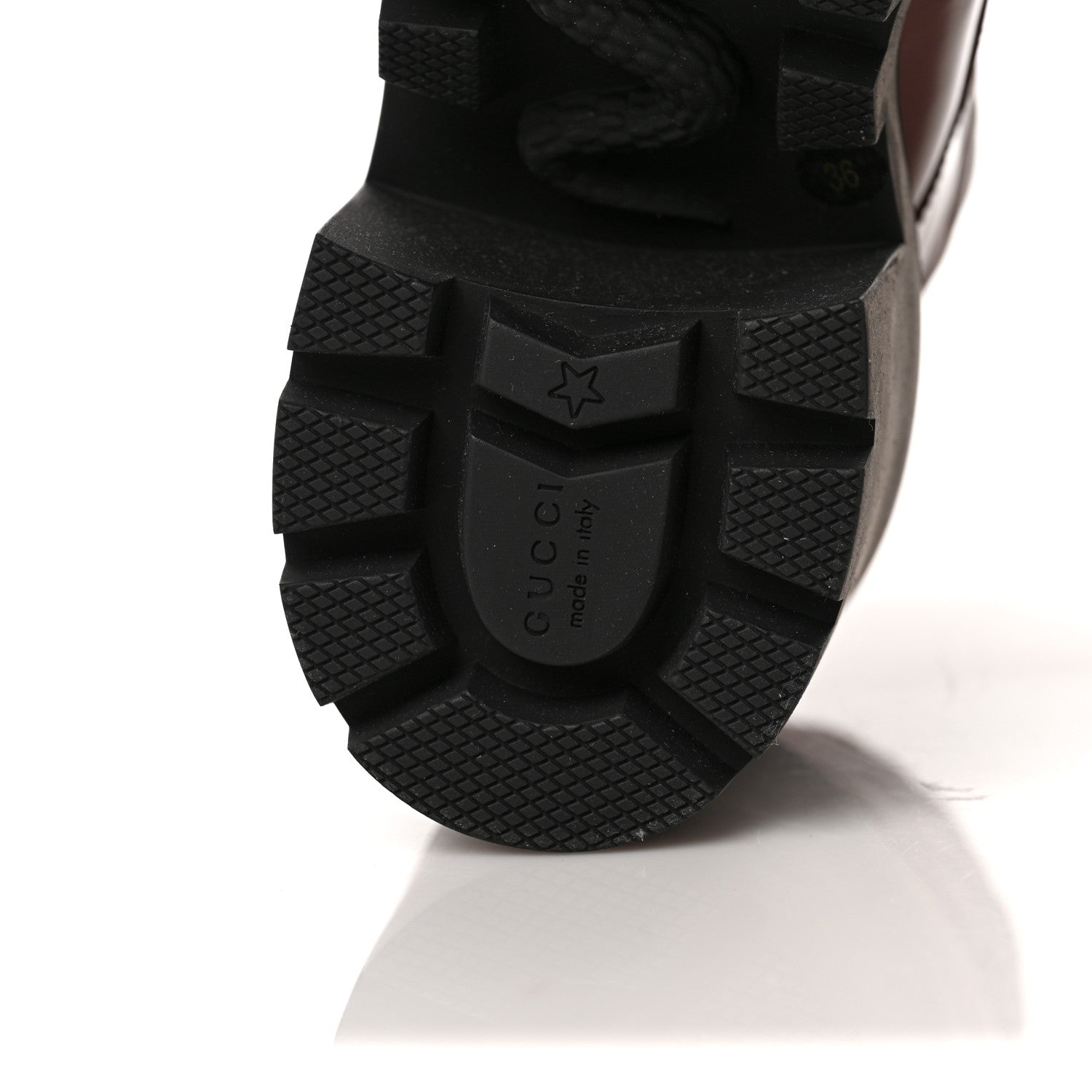 Gucci Magnum Calfskin Nappa Quilted Lace Up Ankle Boots 36 Garnet Red 6 of 8