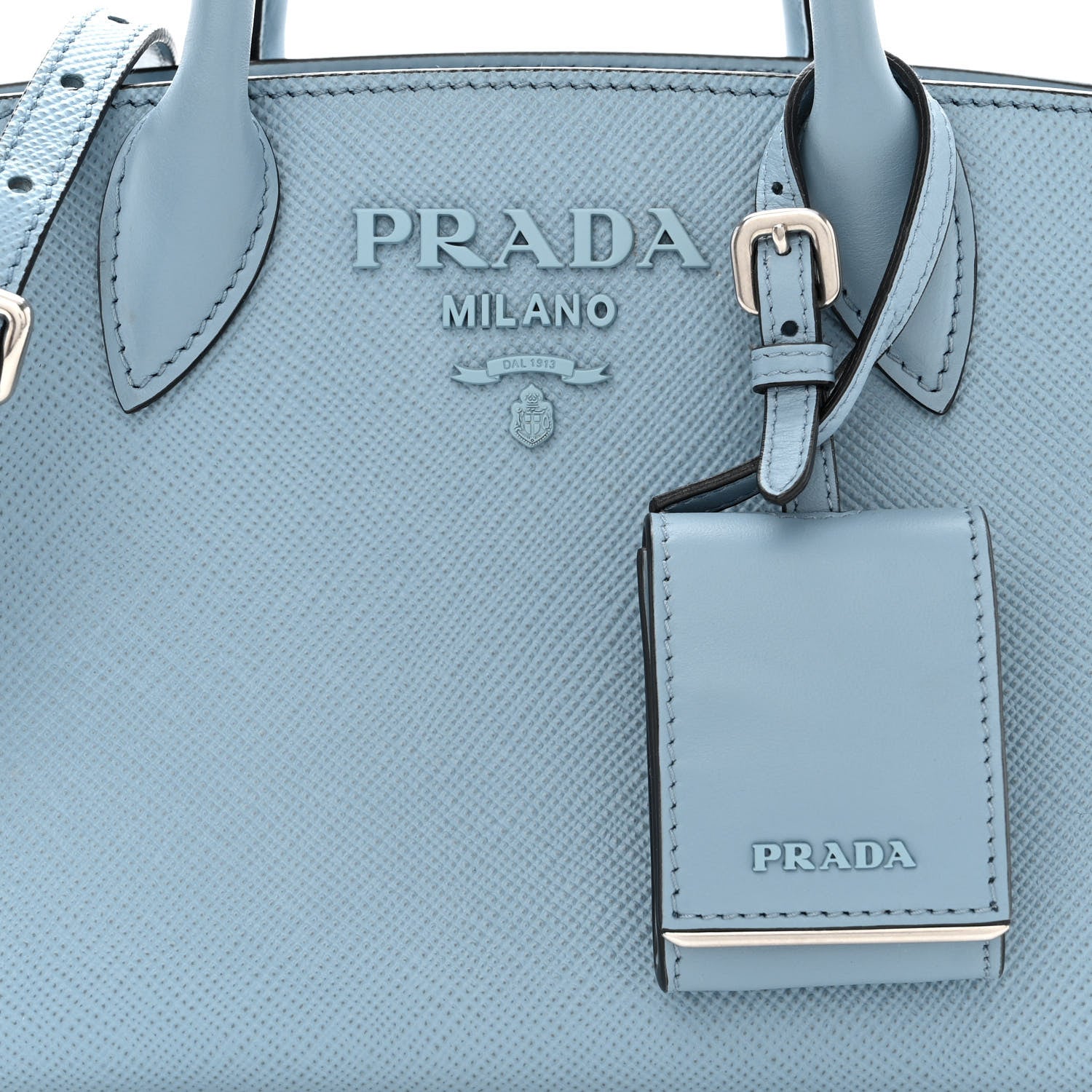Prada Saffiano Cuir Calfskin Mini Monochrome Top Handle Tote Astrale 9 of 11