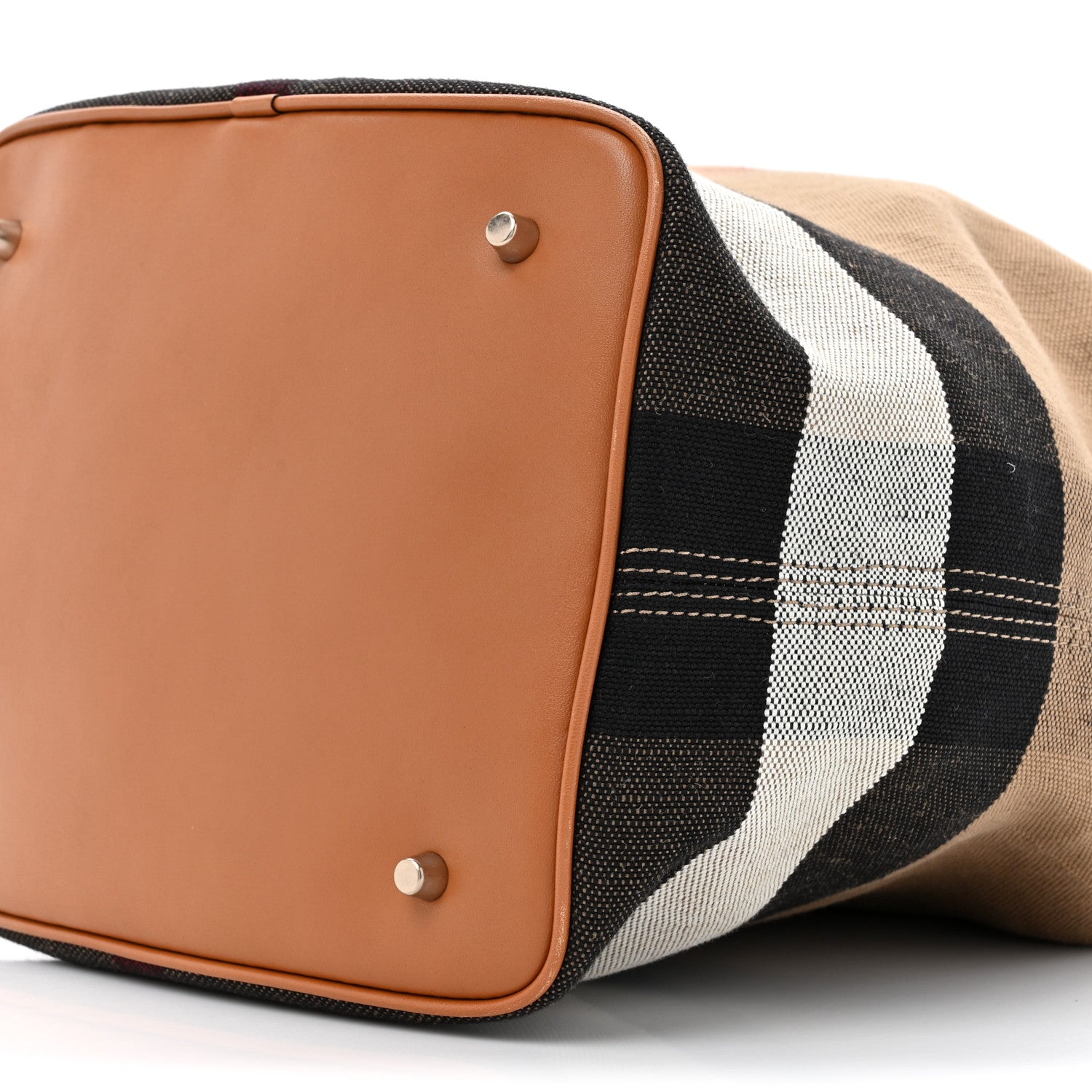 Burberry Canvas Mega Check Medium Ashby Hobo Saddle Brown 11 of 19
