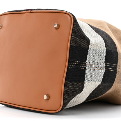 Burberry Canvas Mega Check Medium Ashby Hobo Saddle Brown 11 of 19