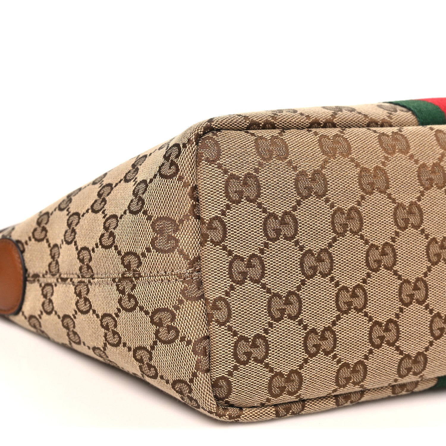 Gucci Monogram Web Medium Vanity Top Handle Bag Brown 8 of 10