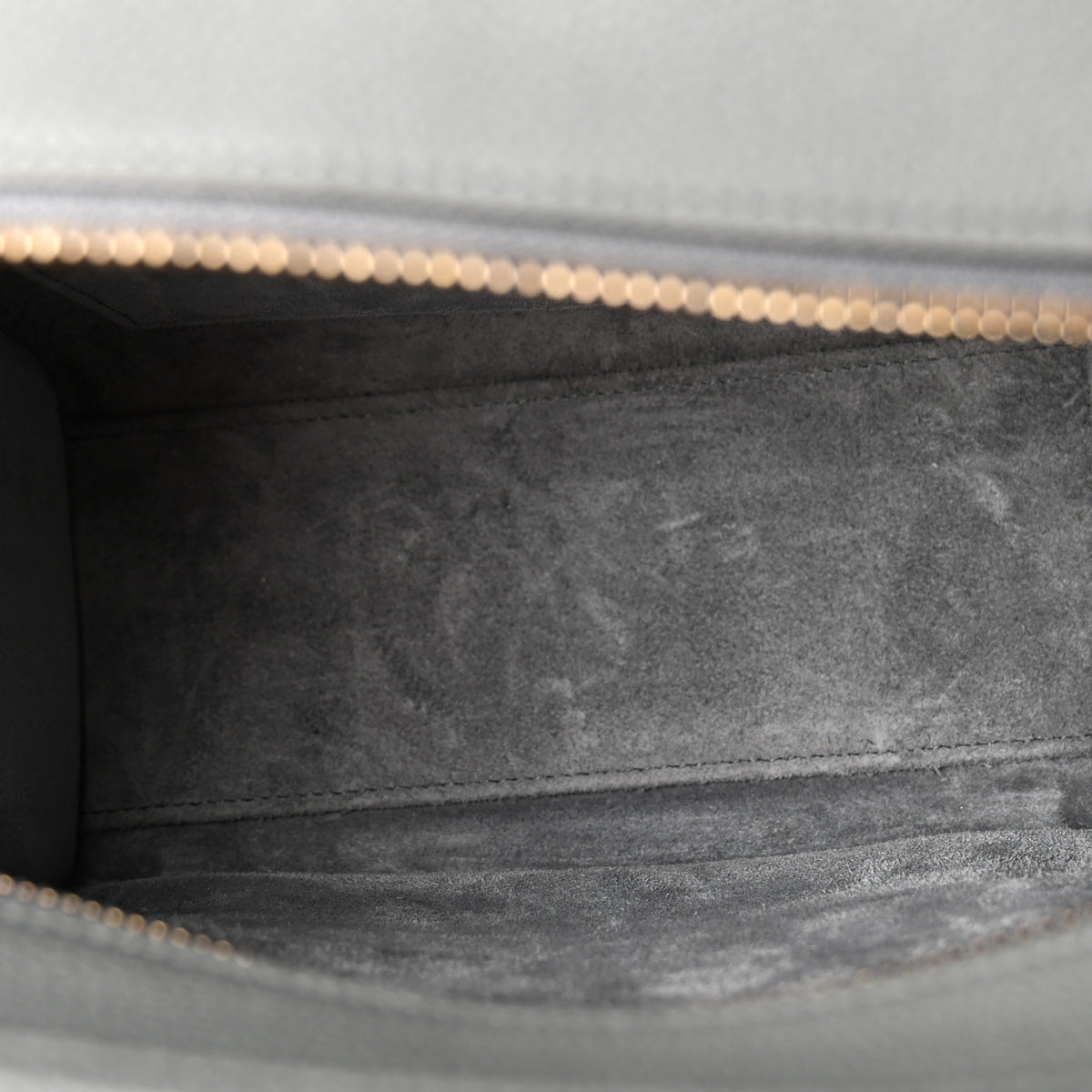 Drummed Calfskin Nano Luggage Kohl