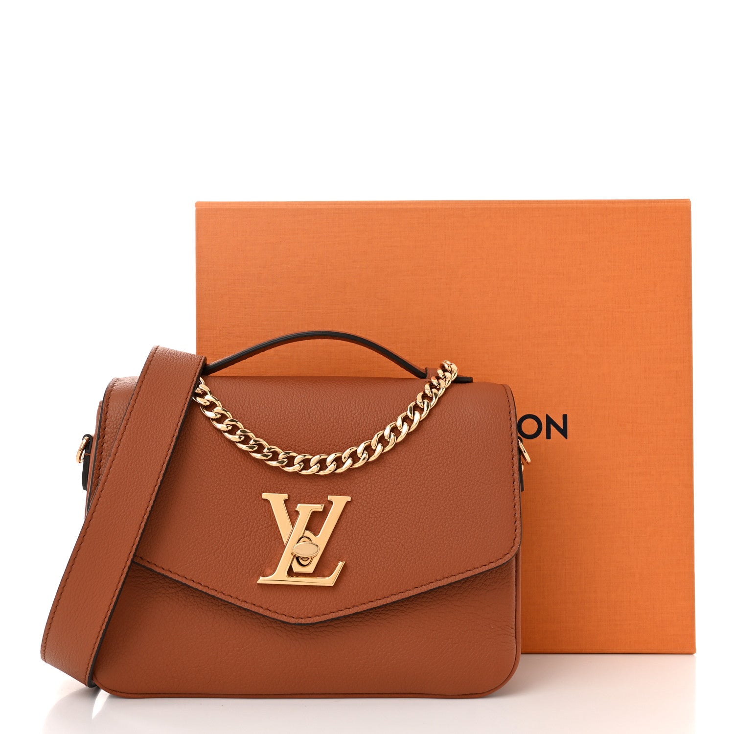 Louis Vuitton Grained Calfskin Lockme Oxford Cognac 10 of 10