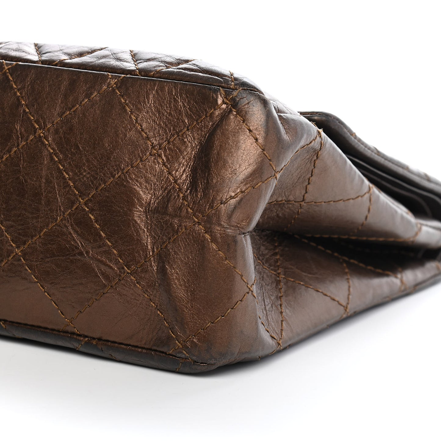 Metallic Aged Calfskin Quilted 2.55 Reissue 227 Flap Bronze