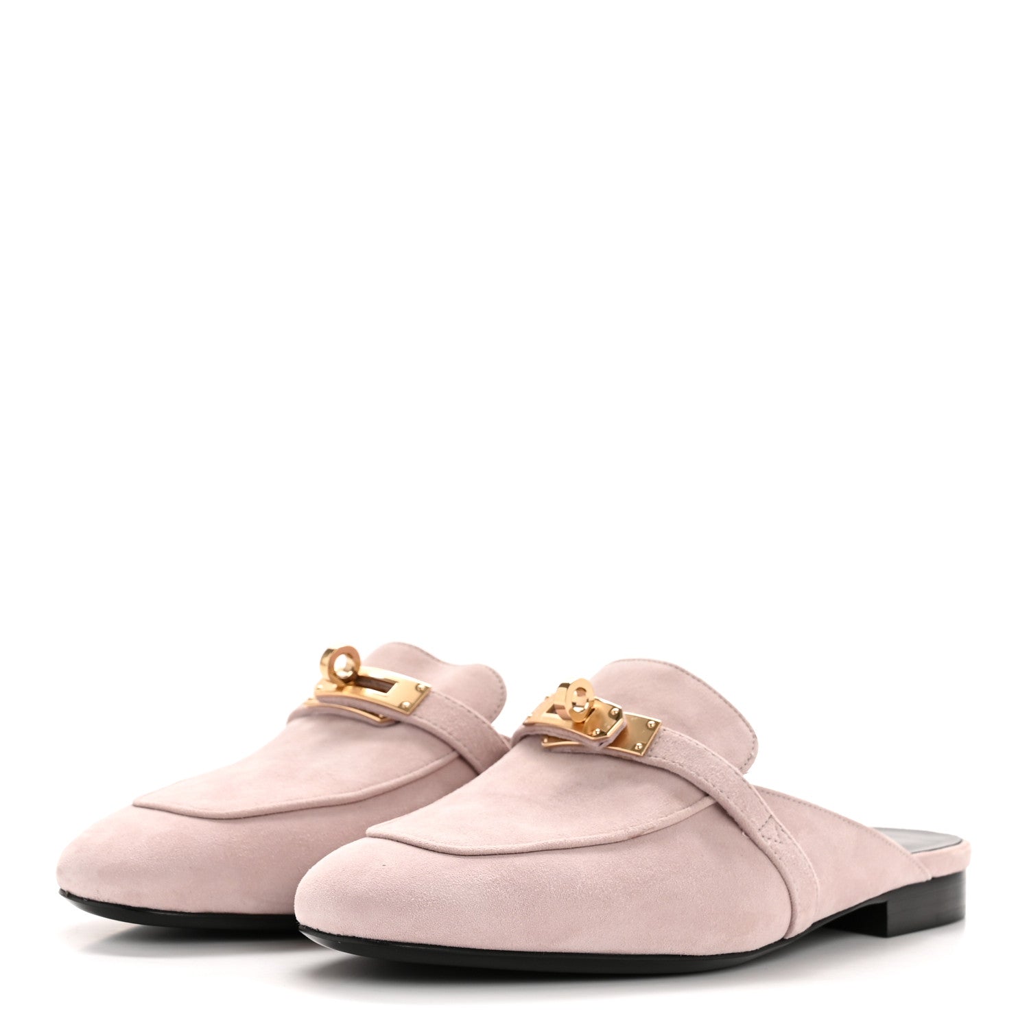 Hermes Suede Goatskin Oz Mules 35.5 Rose Porcelaine 4 of 11