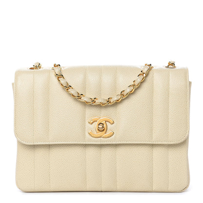 Chanel Caviar Vertical Quilted Small Single Flap Beige 1 of 19