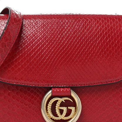 Gucci Snakeskin Small Torchon GG Ring Shoulder Bag Red 8 of 11