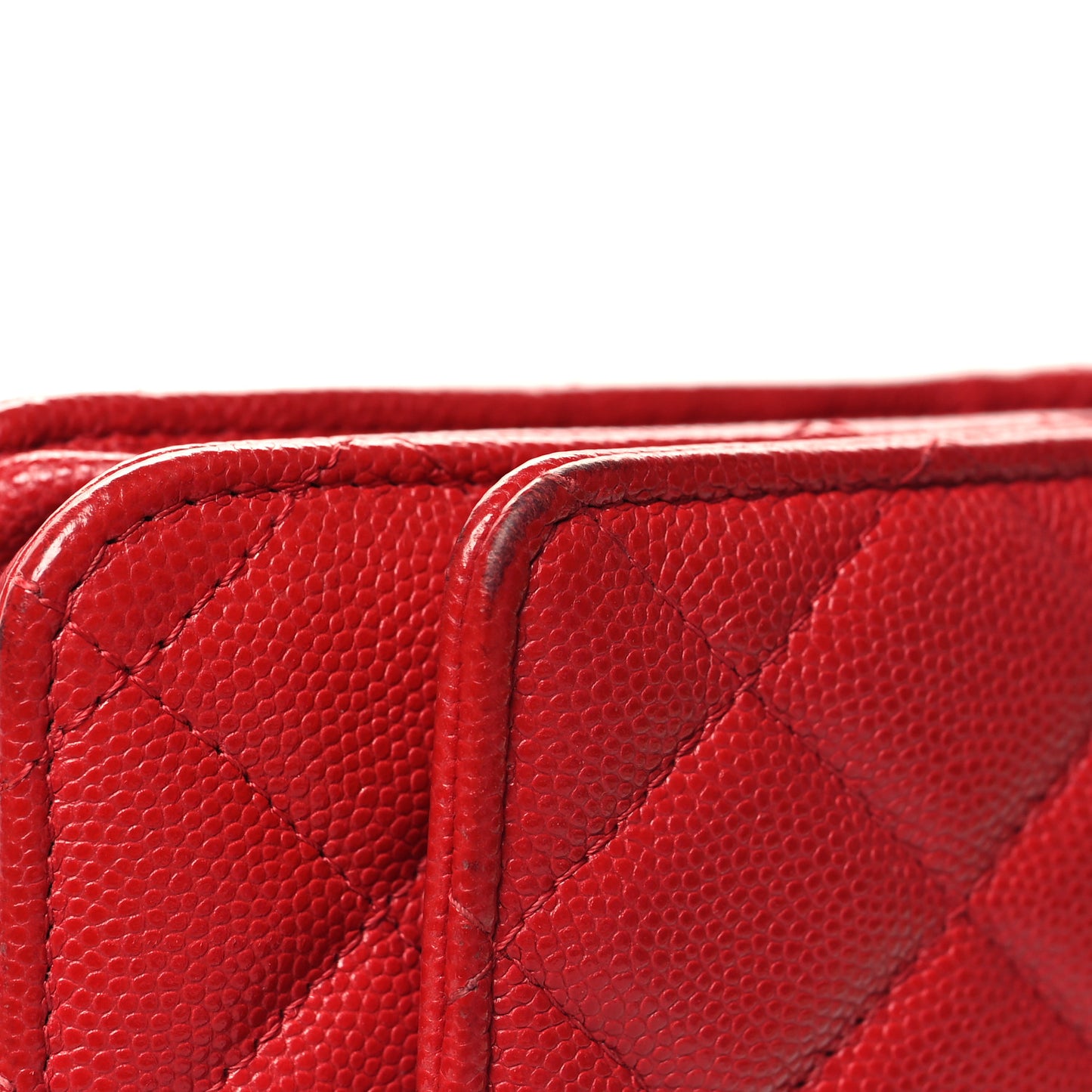 Caviar Quilted Wallet on Chain WOC Red