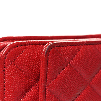Chanel Caviar Quilted Wallet on Chain WOC Red 13 of 14