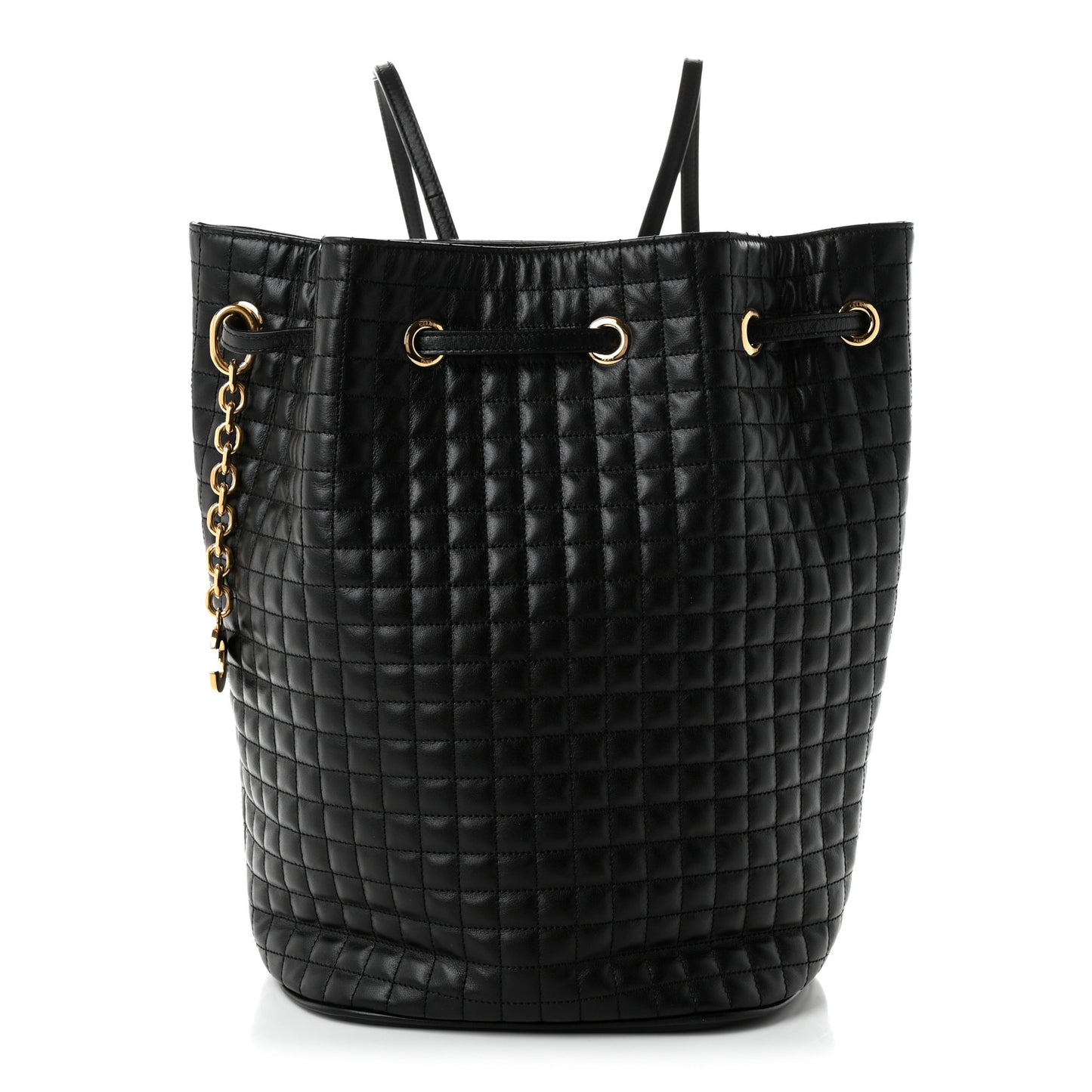 Calfskin Quilted Small C Backpack Black Black