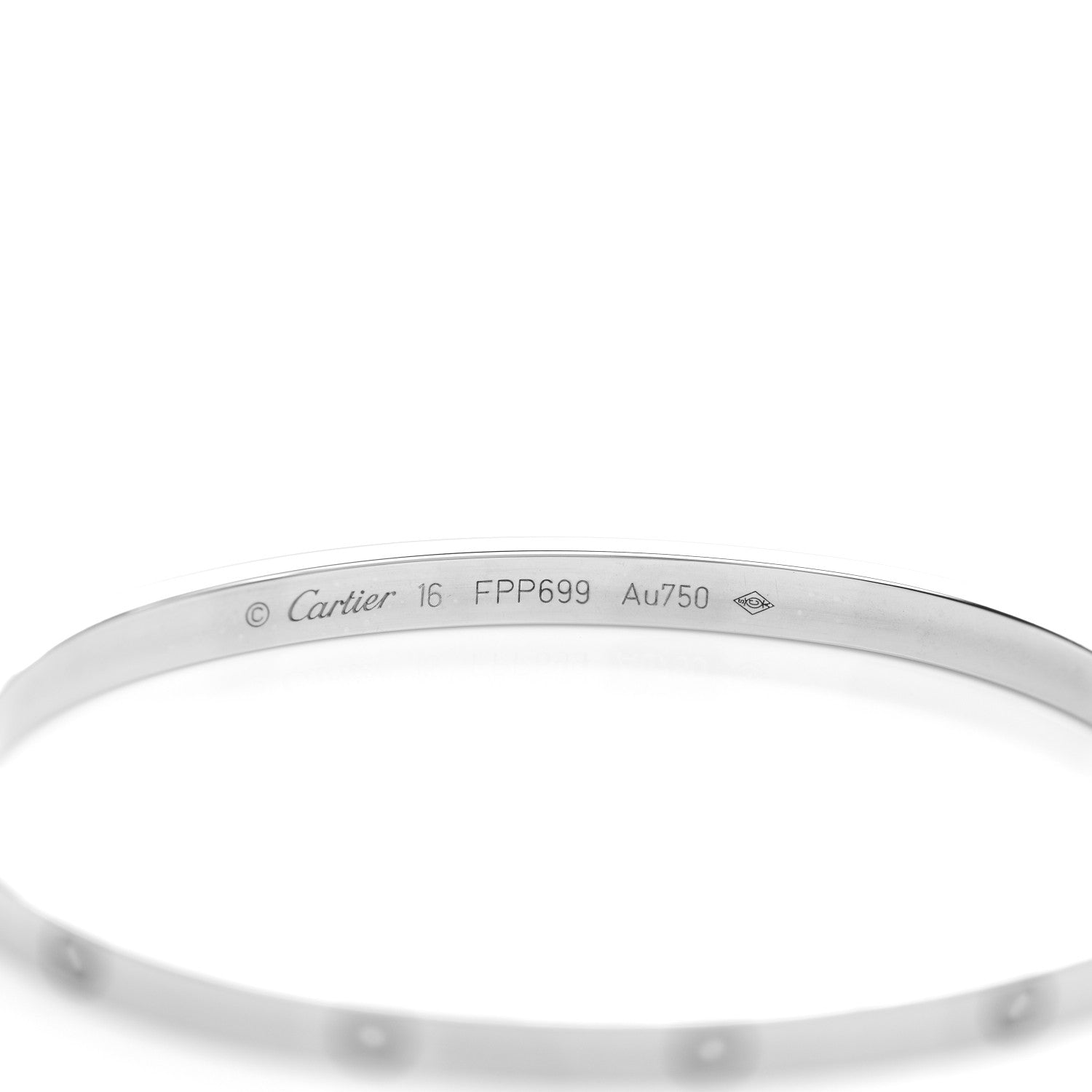 Cartier 18K White Gold Small LOVE Bracelet 16 3 of 3