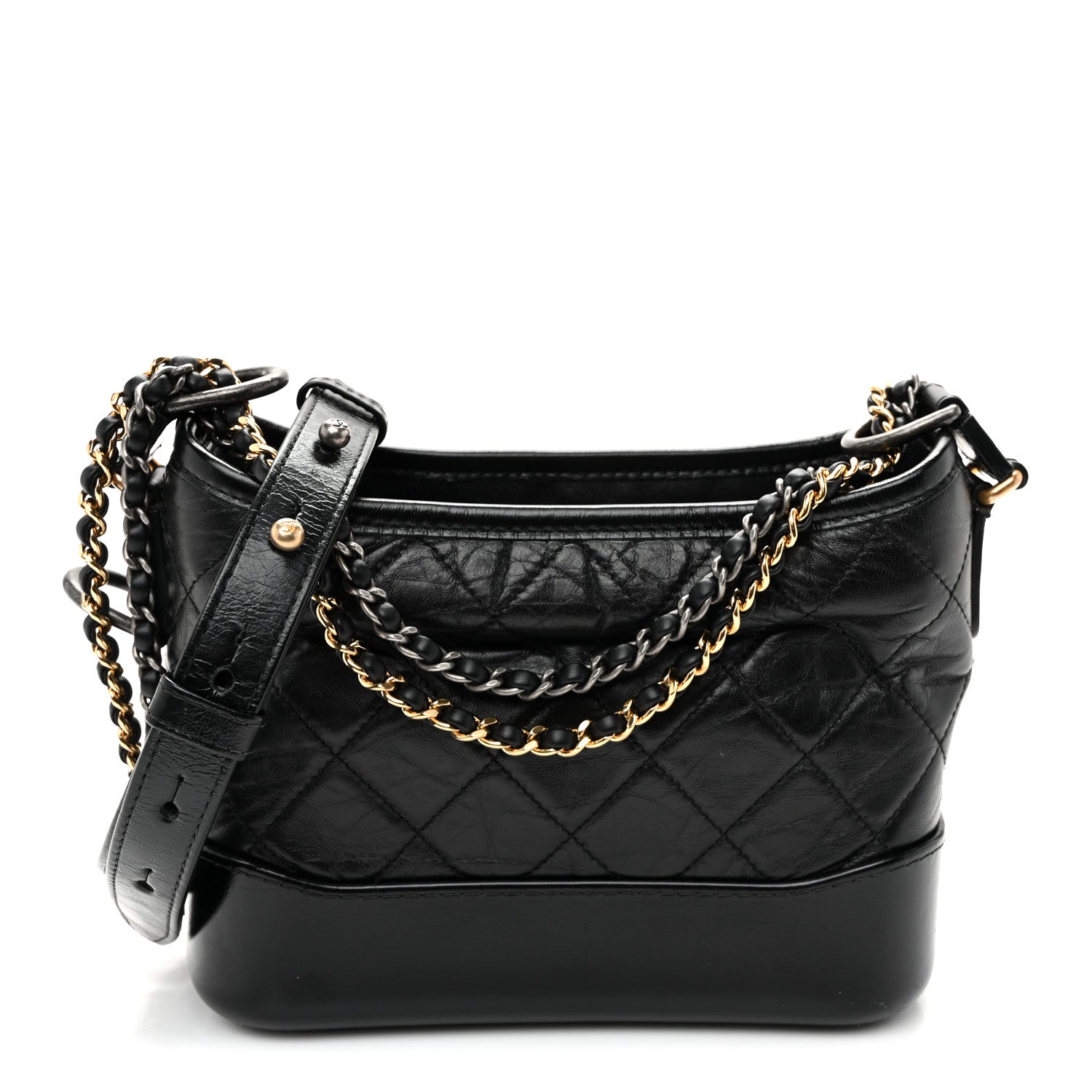 Chanel Aged Calfskin Quilted Small Gabrielle Hobo Black 1 of 12