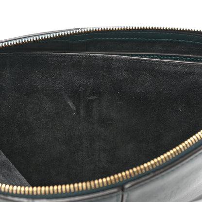 Celine Smooth Calfskin Tri-Fold Clutch on Chain Bottle Green 13 of 18