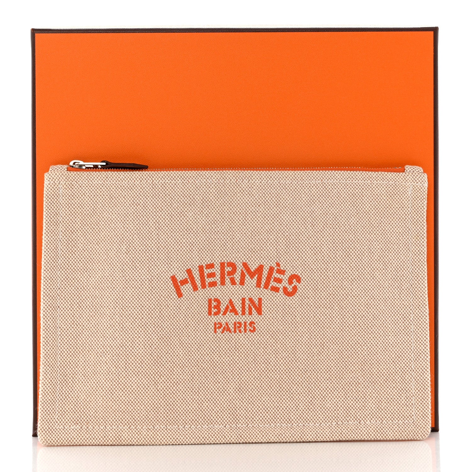Hermes Toile Flat Yachting Pouch Orange 8 of 8