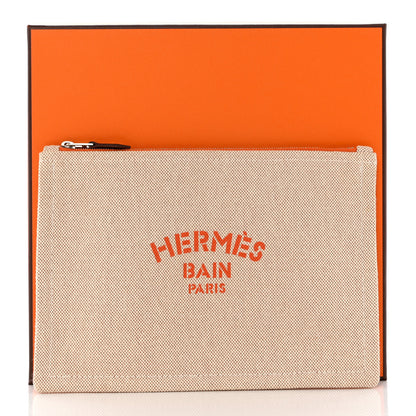 Hermes Toile Flat Yachting Pouch Orange 8 of 8
