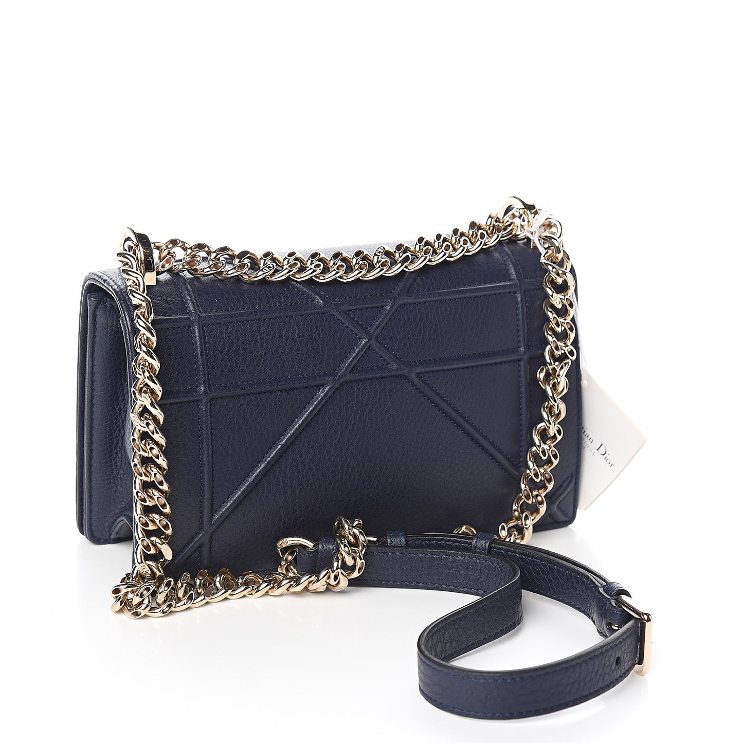 Grained Calfskin Small Diorama Flap Bag Indigo