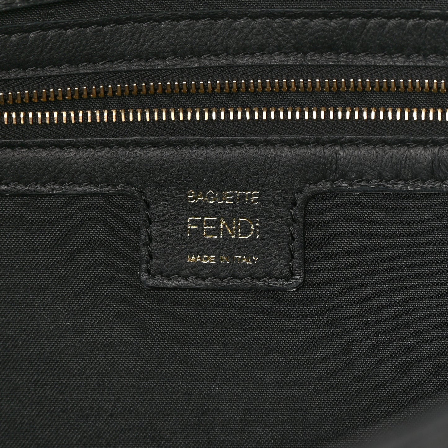 Nappa FF 1974 Embossed Large Baguette Black