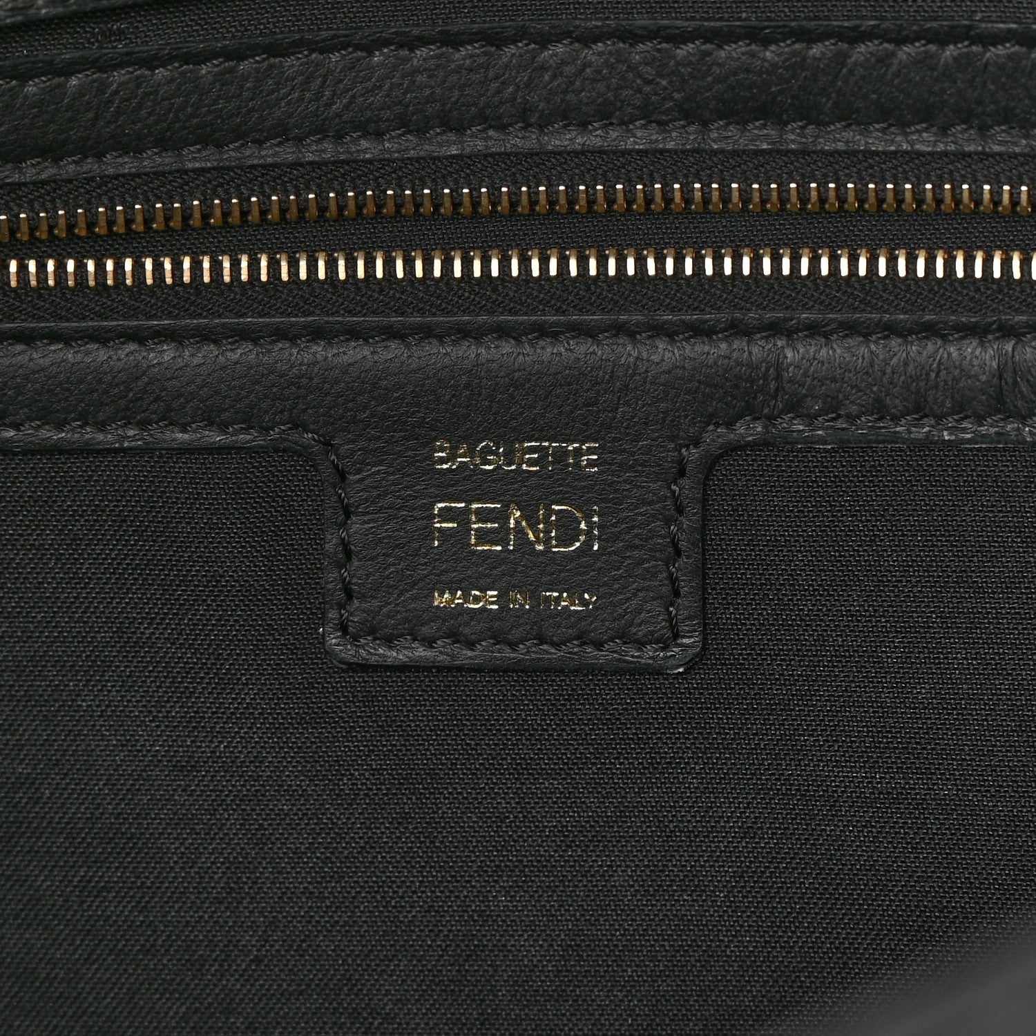 Fendi Nappa FF 1974 Embossed Large Baguette Black 6 of 11