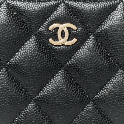 Chanel Caviar Quilted Medium Zip Around Wallet Black 9 of 12