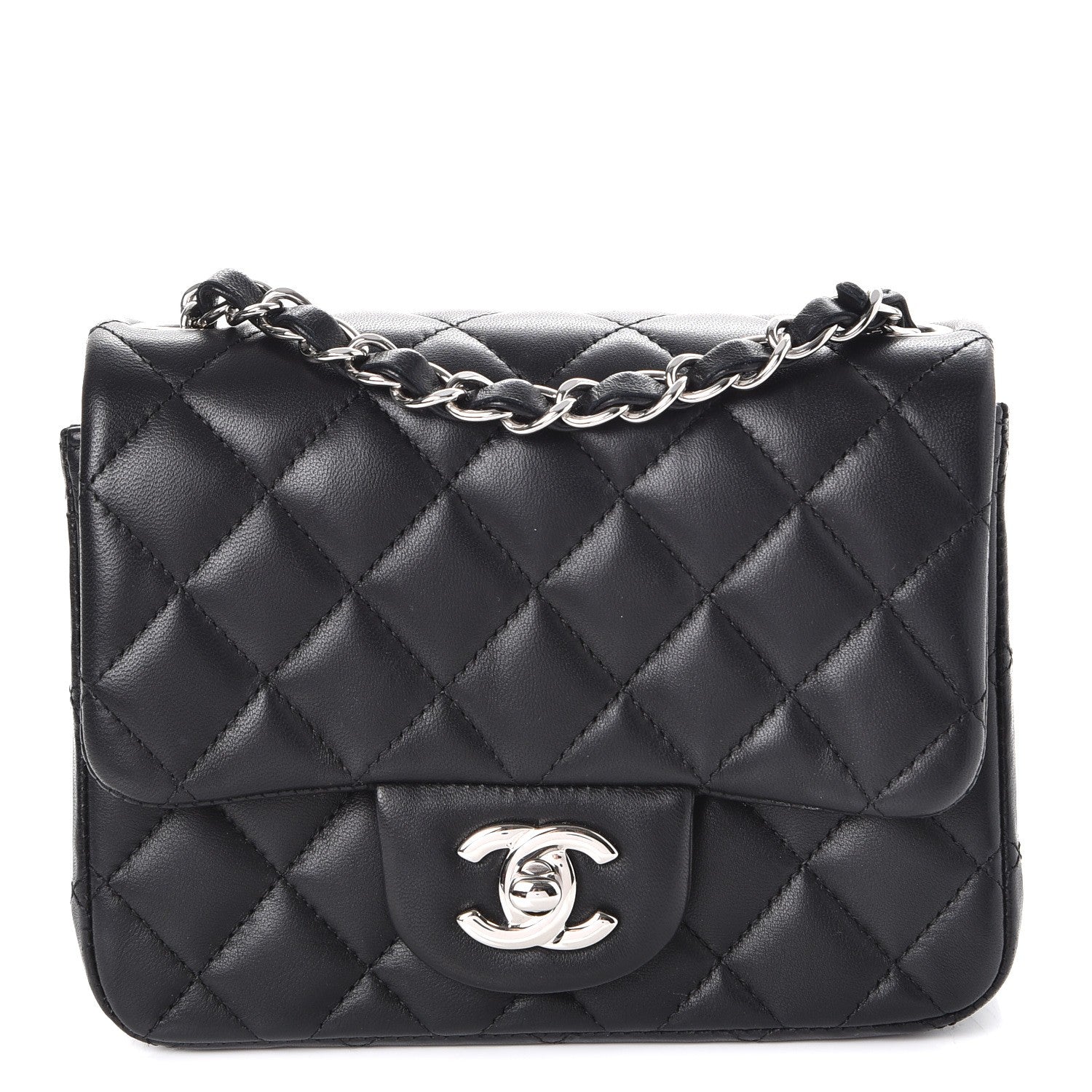 Chanel Lambskin Quilted Mini Square Flap Black 1 of 8