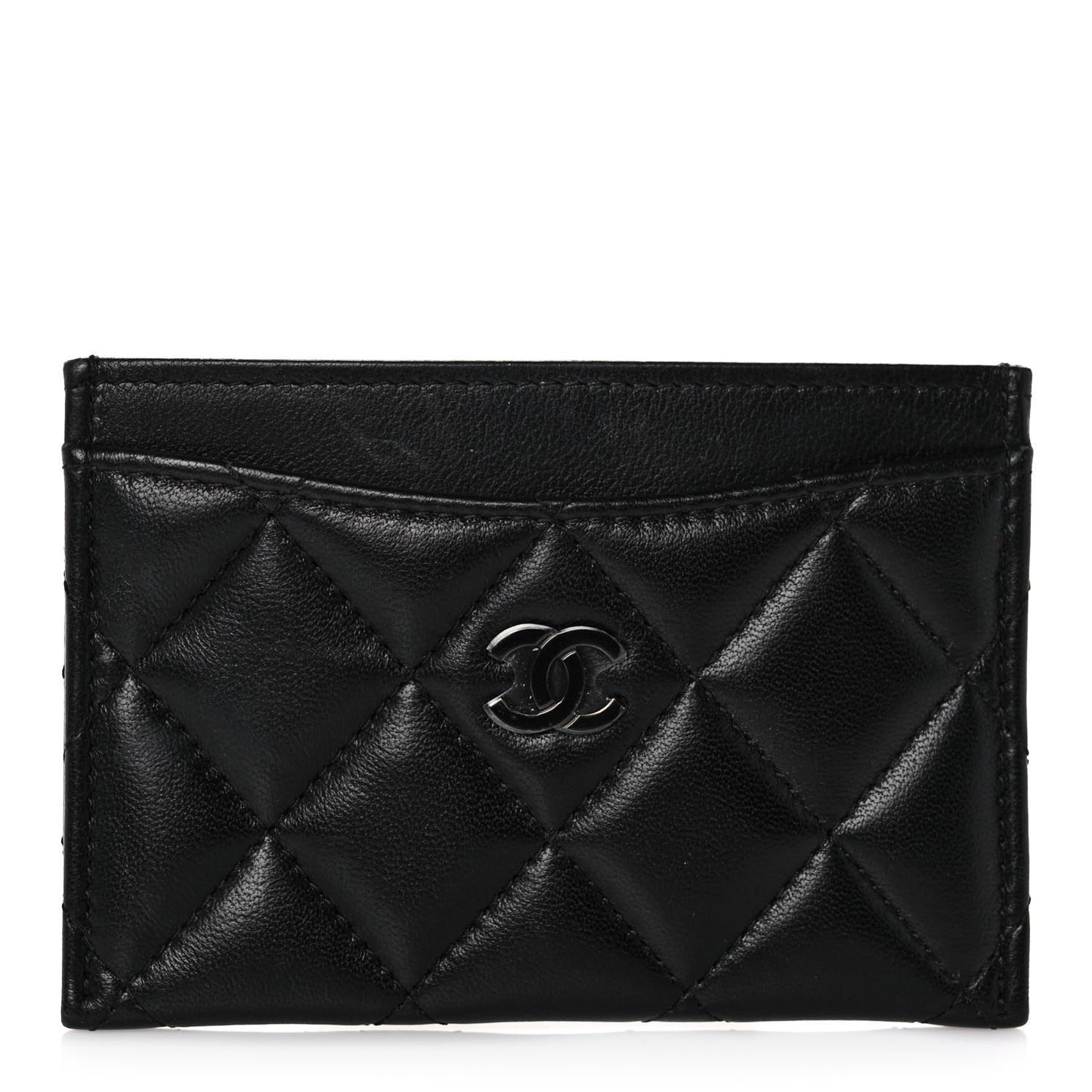 Lambskin Quilted Card Holder So Black