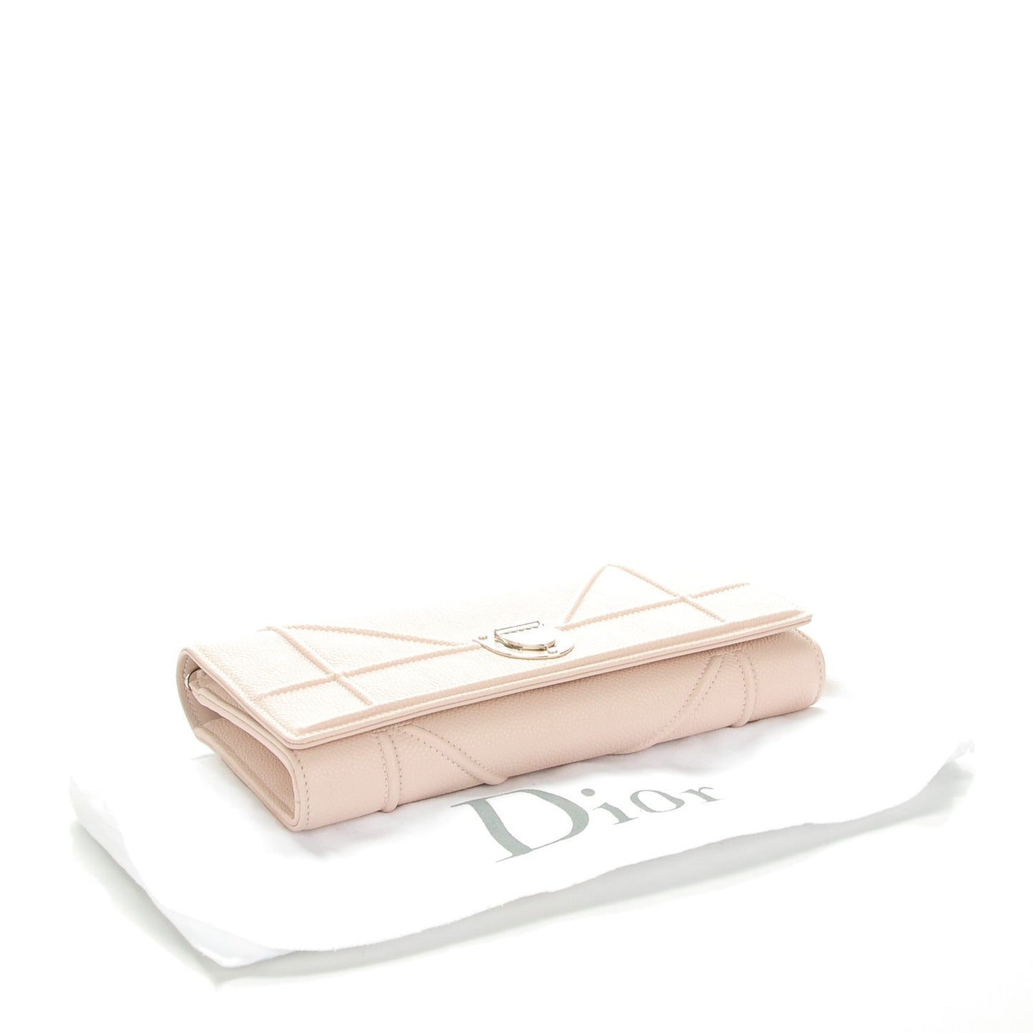 Grained Calfskin Wallet on Chain Pouch Rose Poudre