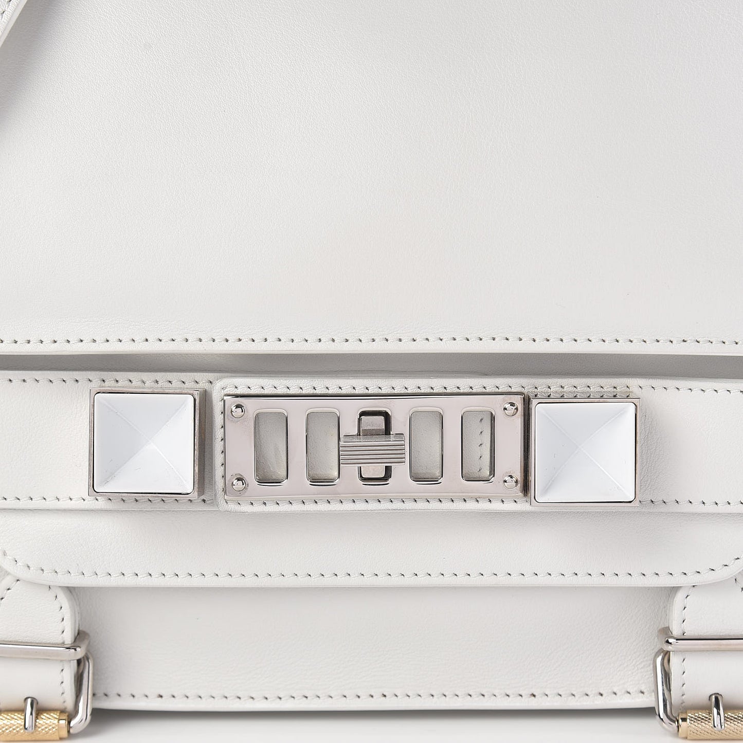 Calfskin PS11 Classic Shoulder Bag White