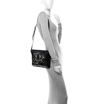 Gucci Patent Large Bright Bit Shoulder Bag Black 2 of 13
