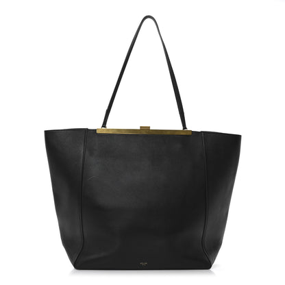 Celine Calfskin Clasp Horizontal Cabas Black 1 of 10