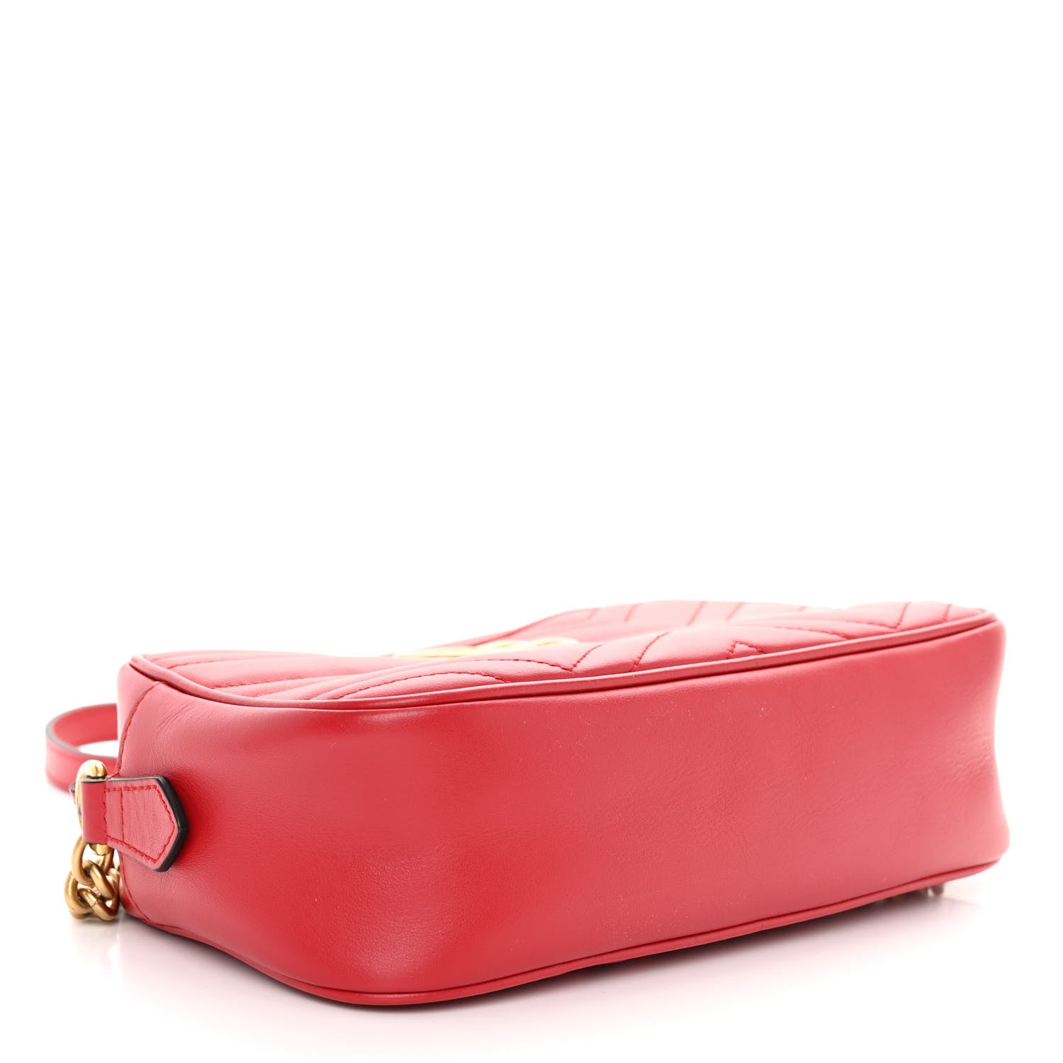 Gucci Calfskin Matelasse Small GG Marmont Chain Shoulder Bag Hibiscus Red 4 of 10