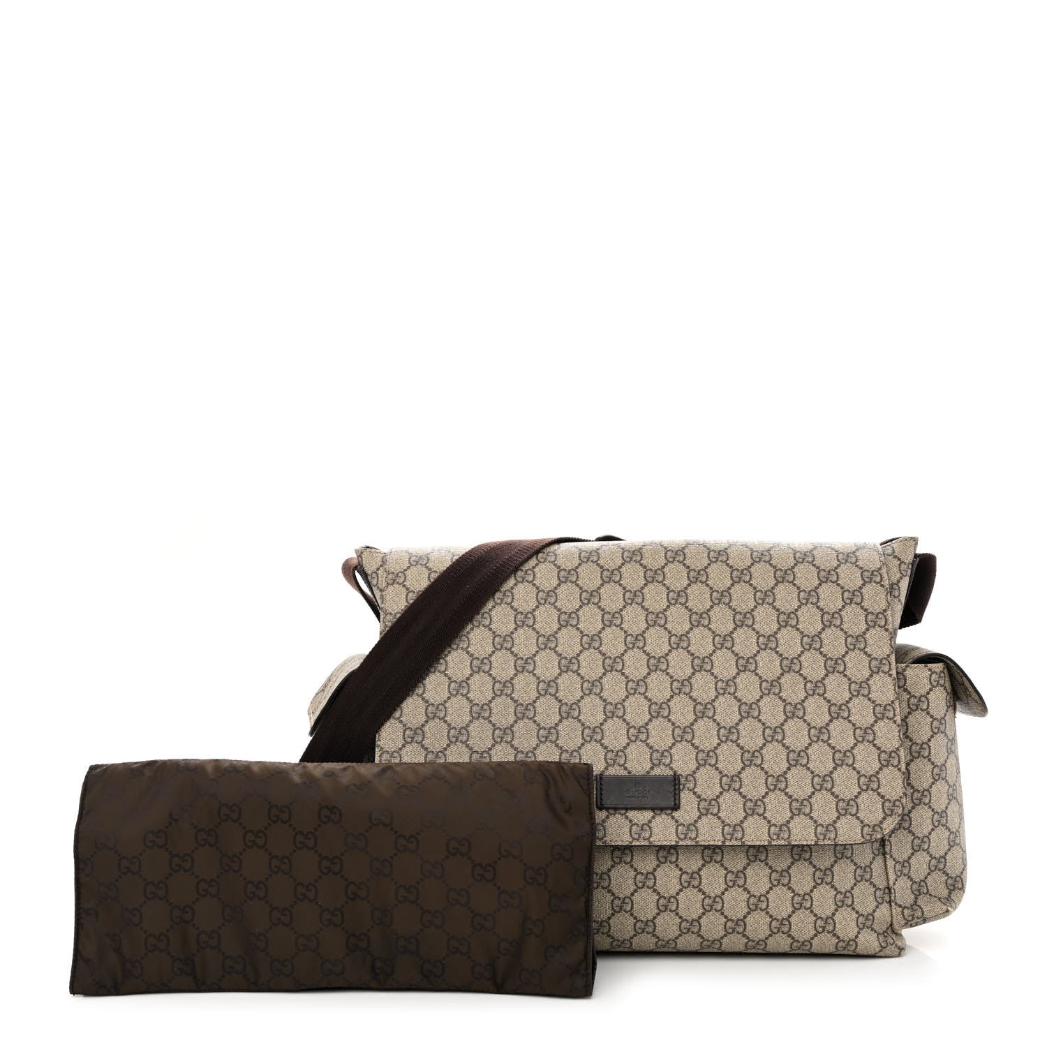 Gucci GG Plus Monogram Messenger Diaper Bag Dark Brown 1 of 12