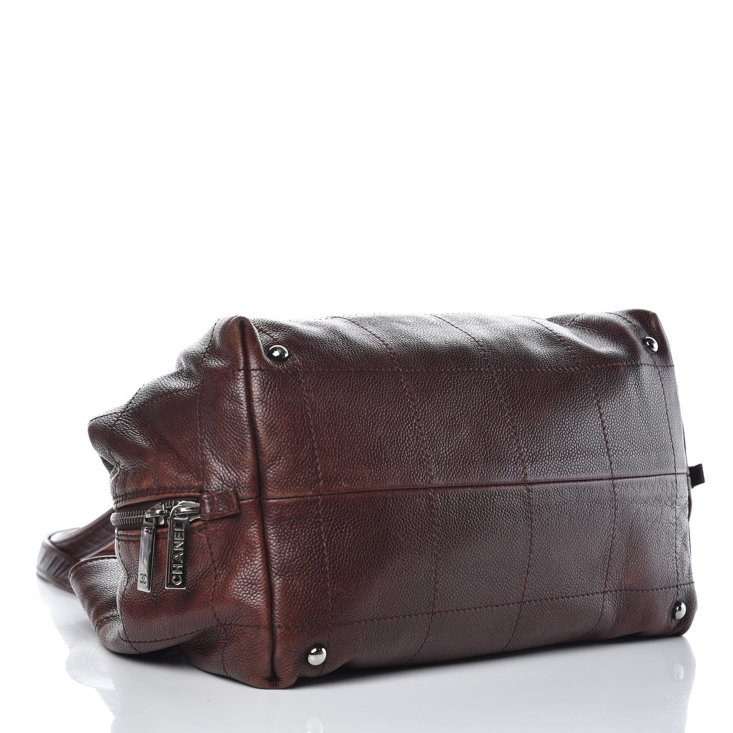 Caviar Chocolate Bar Quilted Shoulder Bag Brown