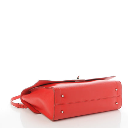Givenchy Grained Calfskin Medium Shark Lock Satchel Red 5 of 10