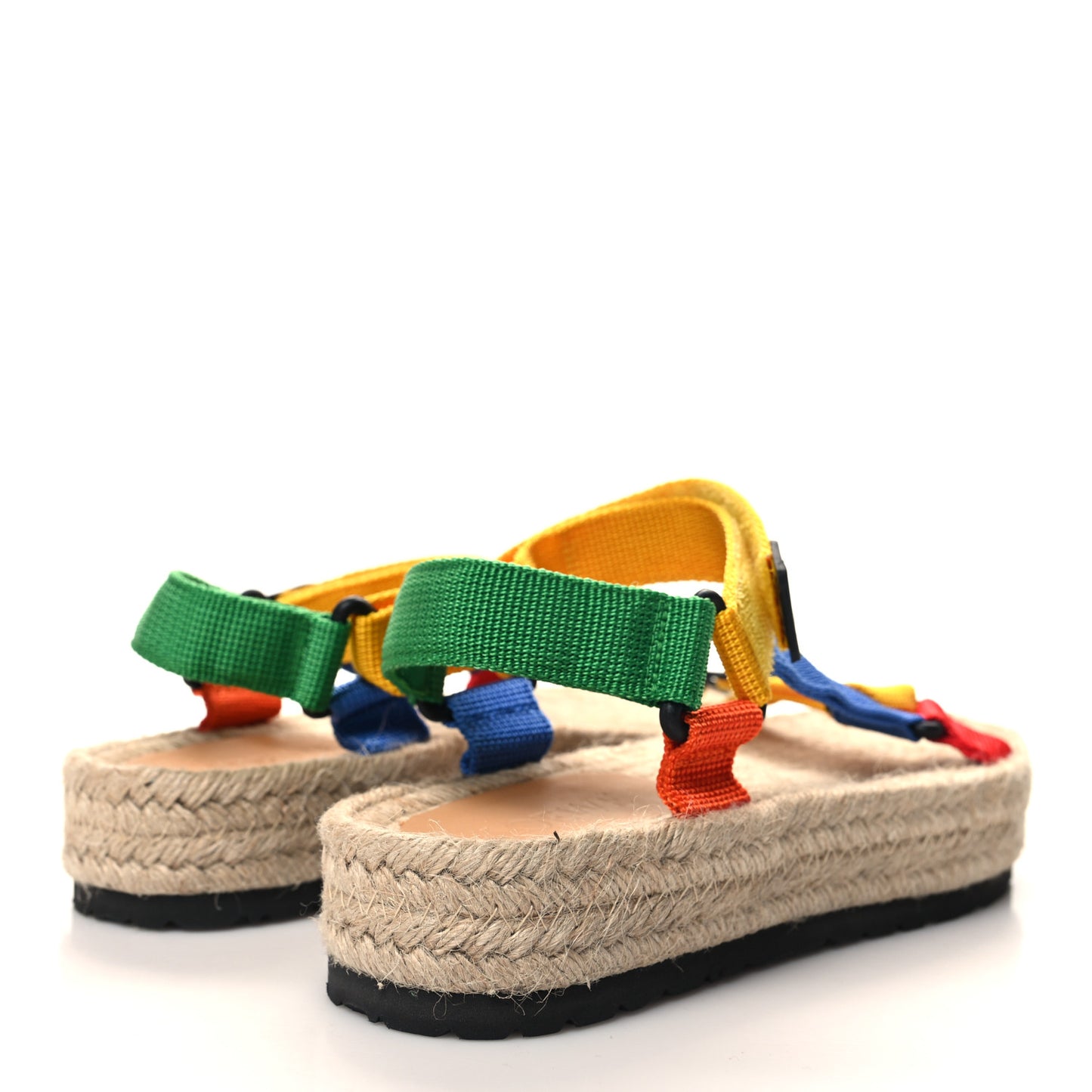 Raffia Paula's Ibiza Strappy Espadrille Sandals 38 Multicolor