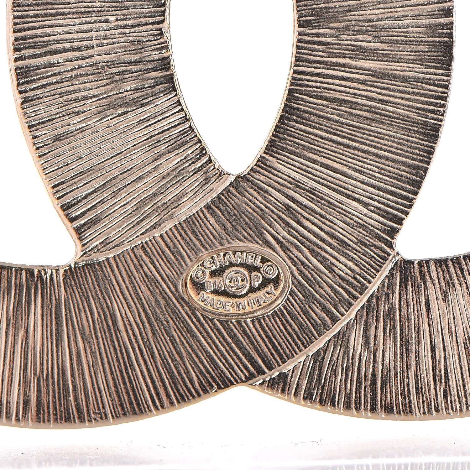 Chanel Metal Quilted CC Brooch Silver Gold 4 of 5