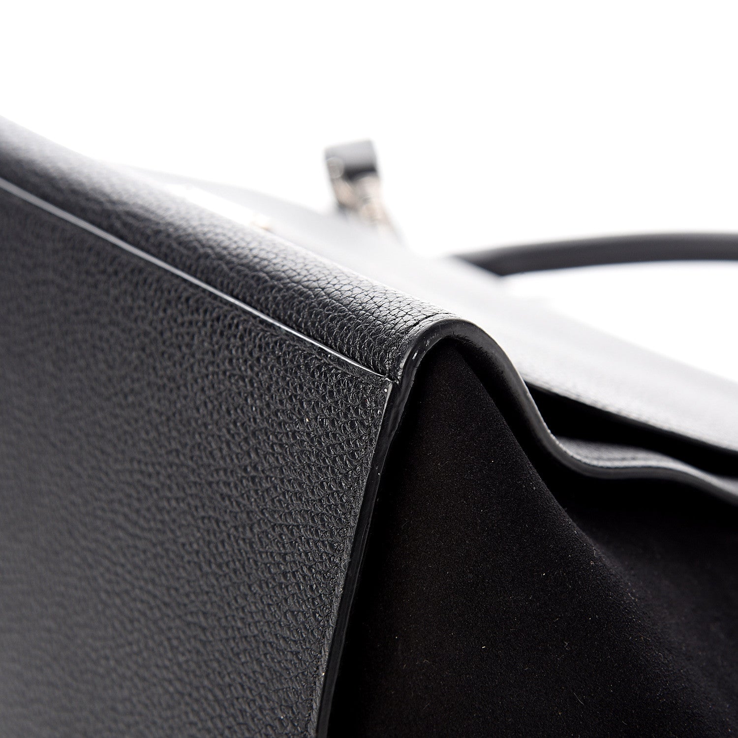 Celine Drummed Calfskin Suede Medium Trapeze Black 10 of 13