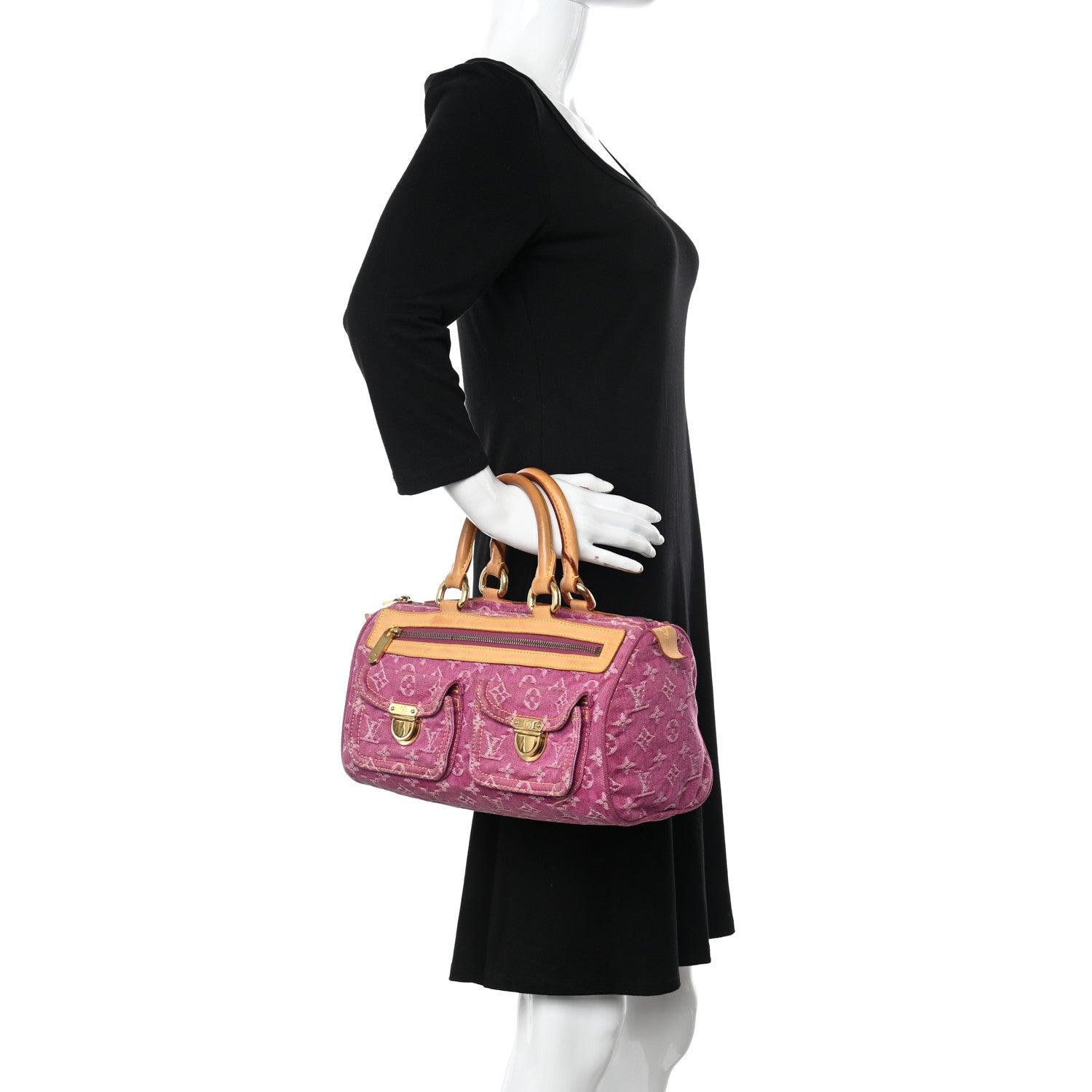 Louis Vuitton Monogram Denim Neo Speedy Fuchsia 2 of 15