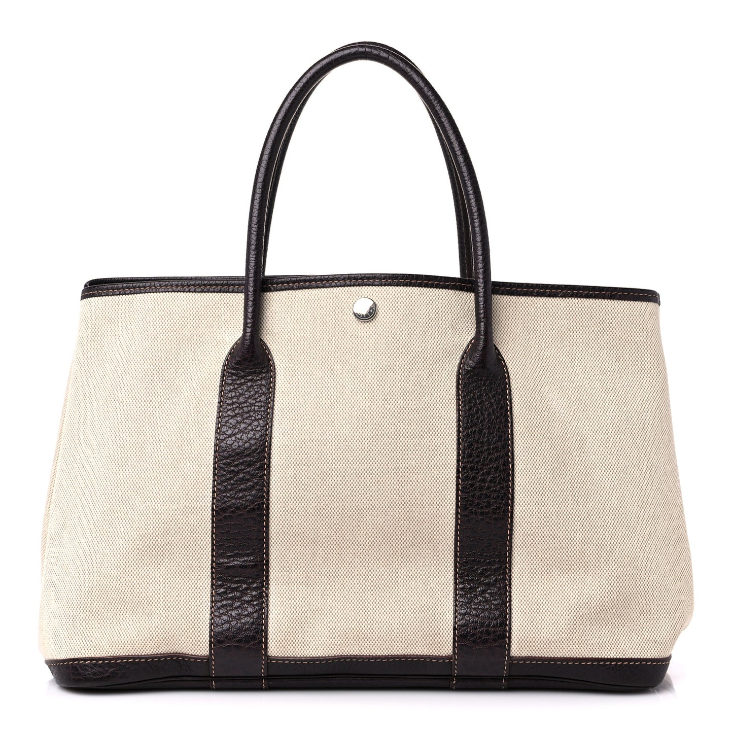 Buffle Skipper Toile Garden Party 36 MM Tote Marron Fonce
