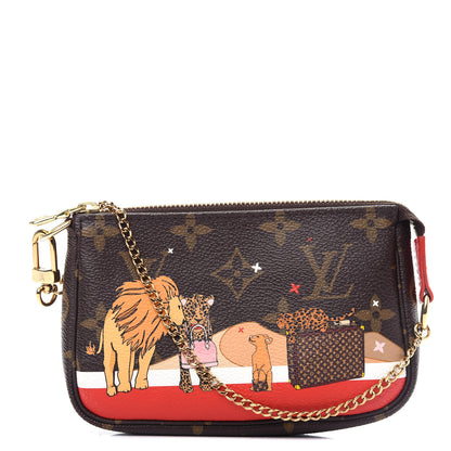 Louis Vuitton Monogram 2018 Christmas Animation Mini Cats Pochette Accessories 1 of 7
