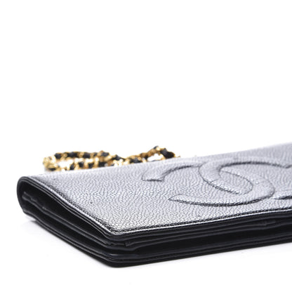 Chanel Caviar Timeless CC Wallet On Chain WOC Black 9 of 11