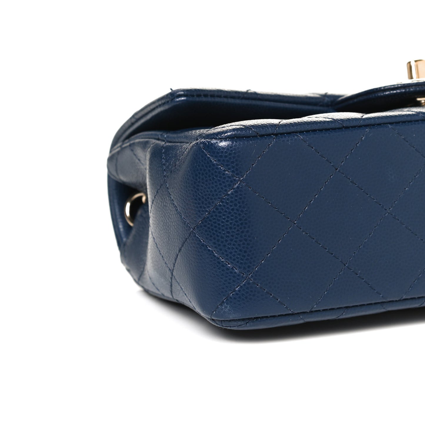 Caviar Quilted Mini Rectangular Flap Navy