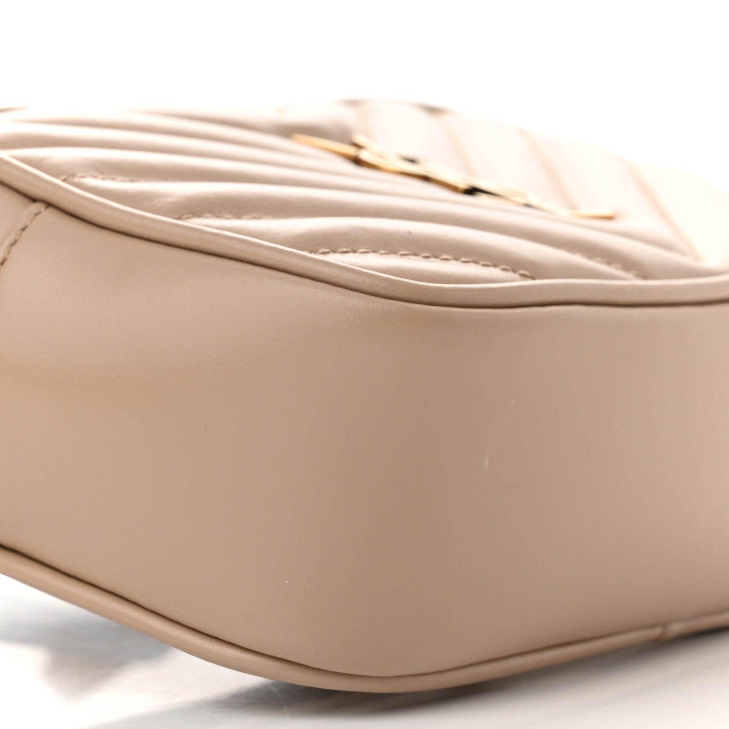 Saint Laurent Calfskin Matelasse Monogram Lou Belt Bag Dark Beige 9 of 11
