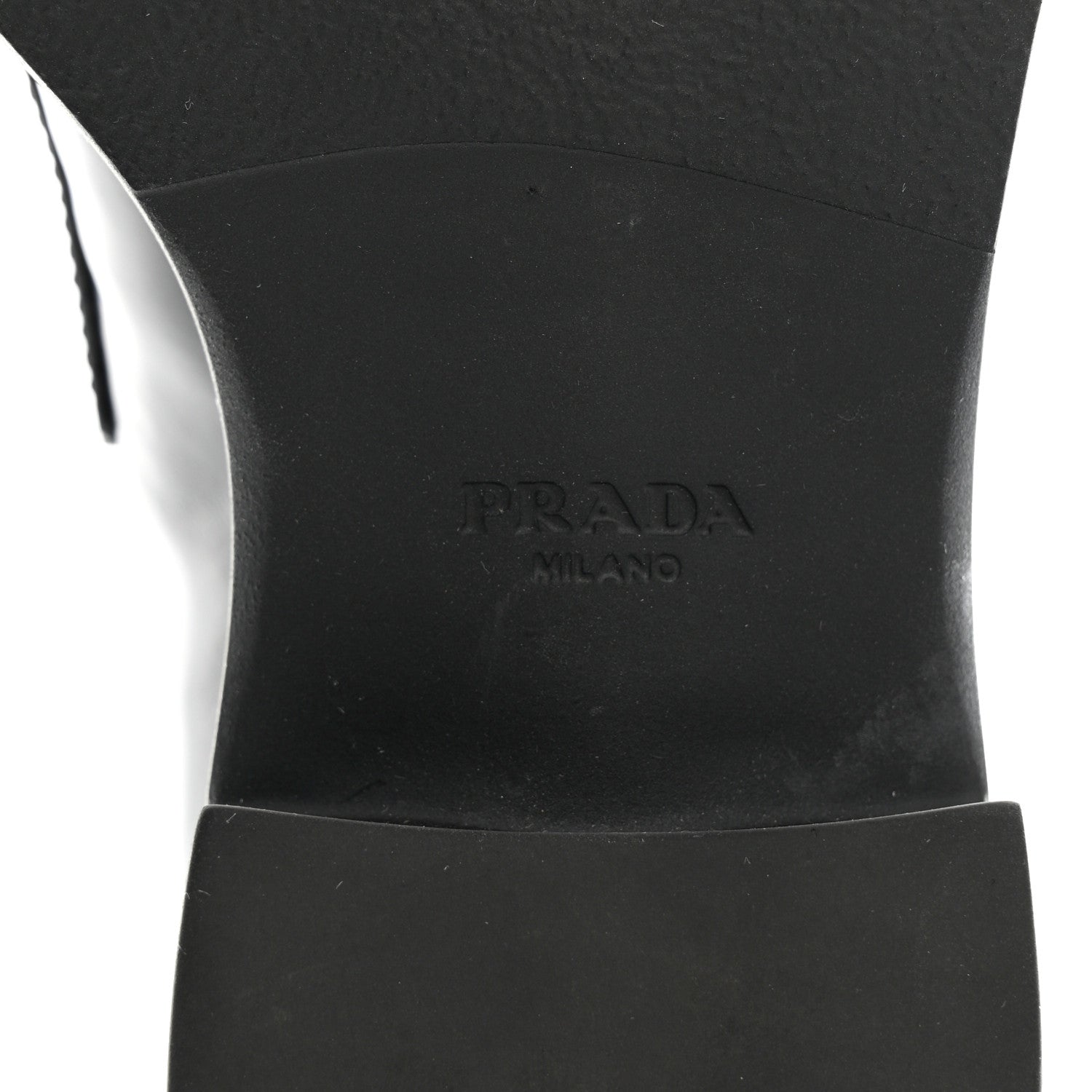 Prada Spazzolato Metal Triangle Logo 50mm Loafers 35 Black 6 of 9